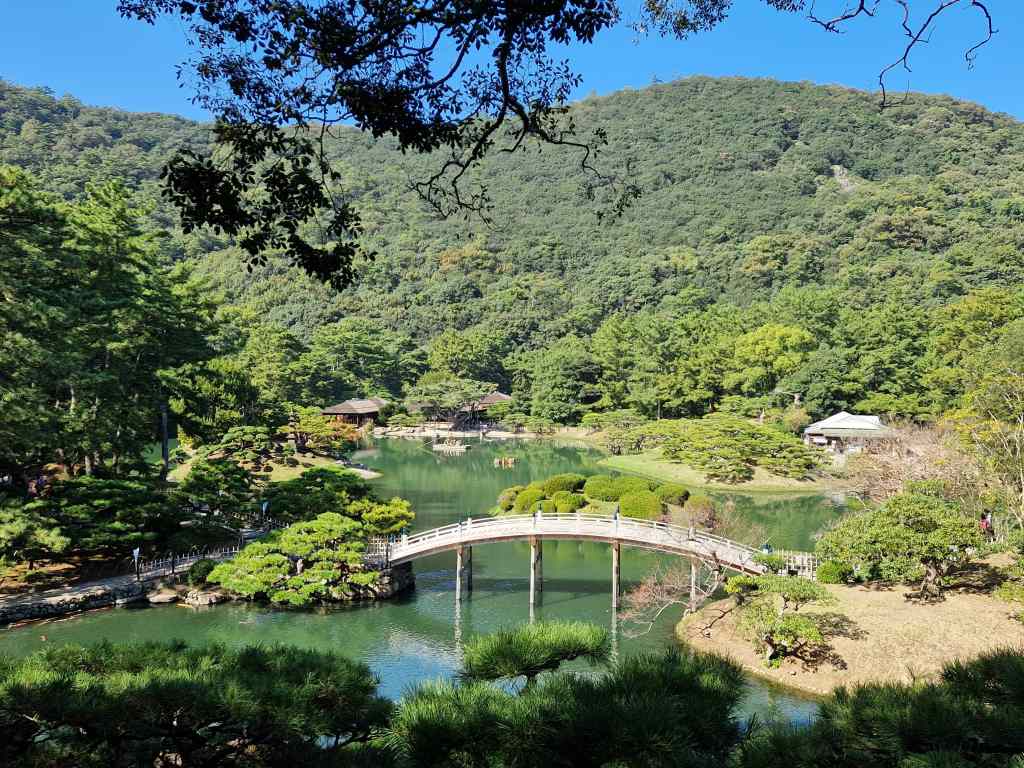 Ritsurin Garden bridge view